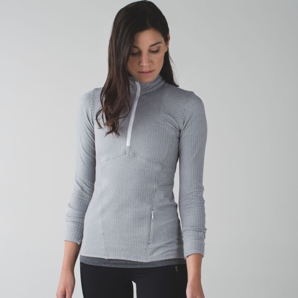 Lululemon Kanto Catch Me Gray Herringbone half Zip Jacket - Picture 1 of 8